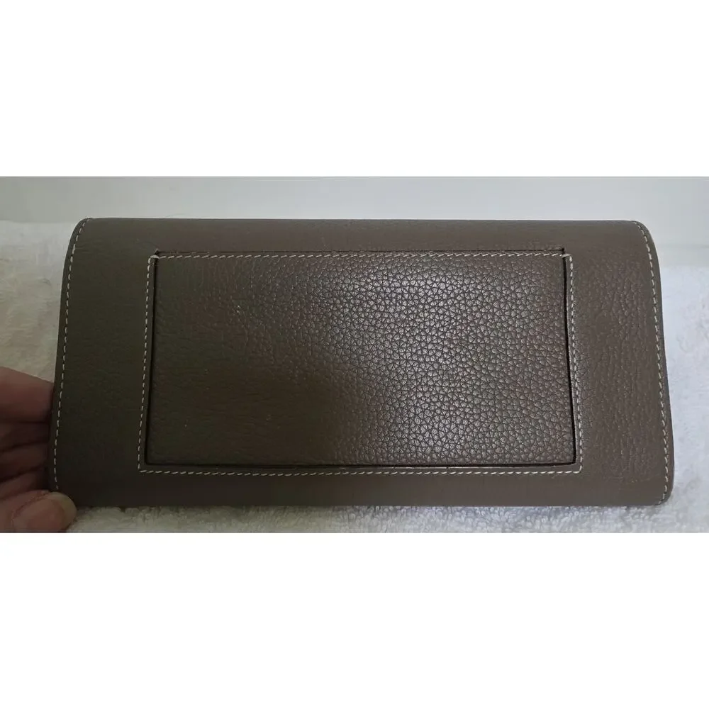 CELINE Women’s Long Snap Wallet, Yellow Interior, Zip Coin, Cards w/COA